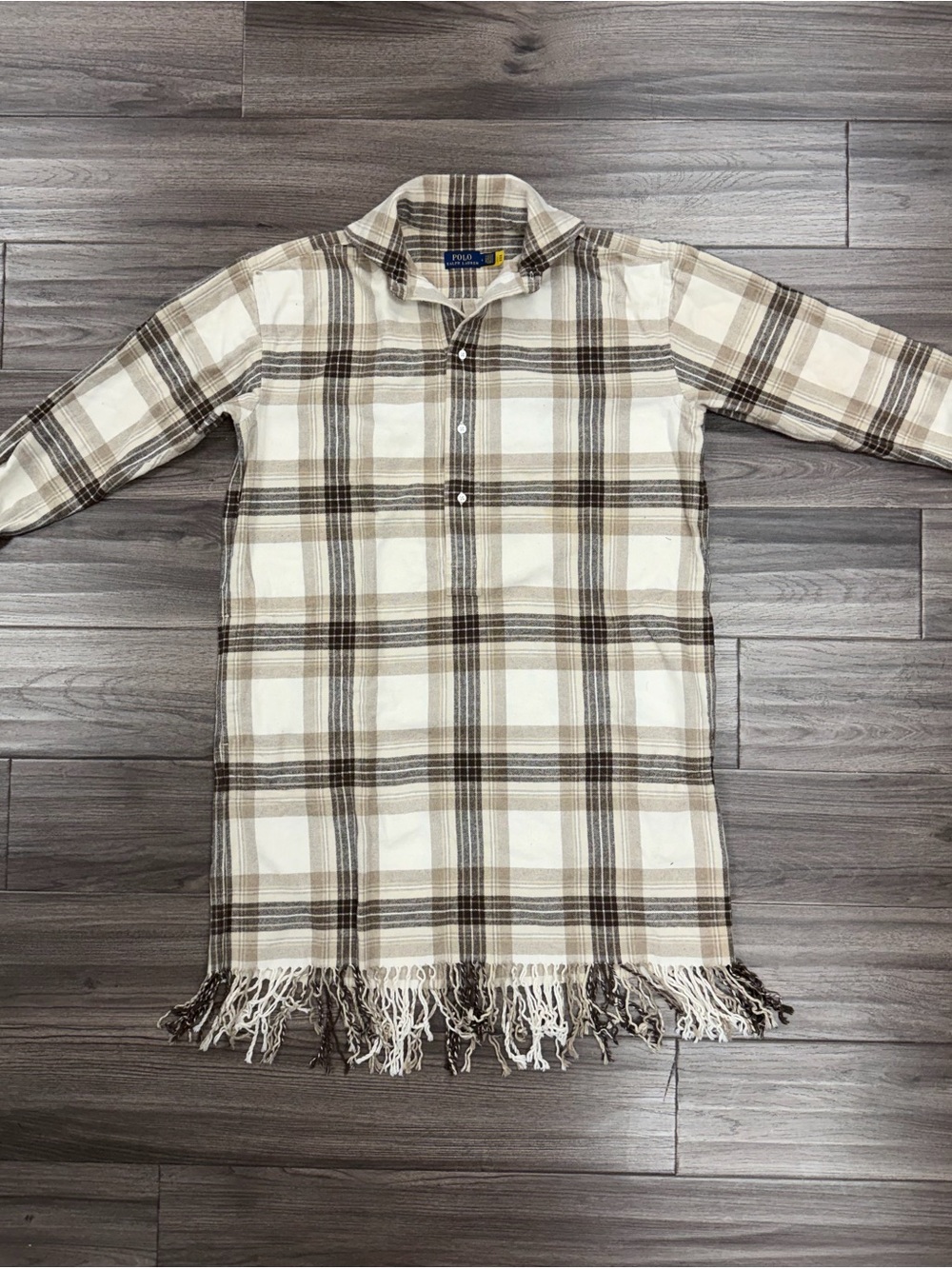 Polo Ralph Lauren Plaid Fringe Shirt Dress - Size 4